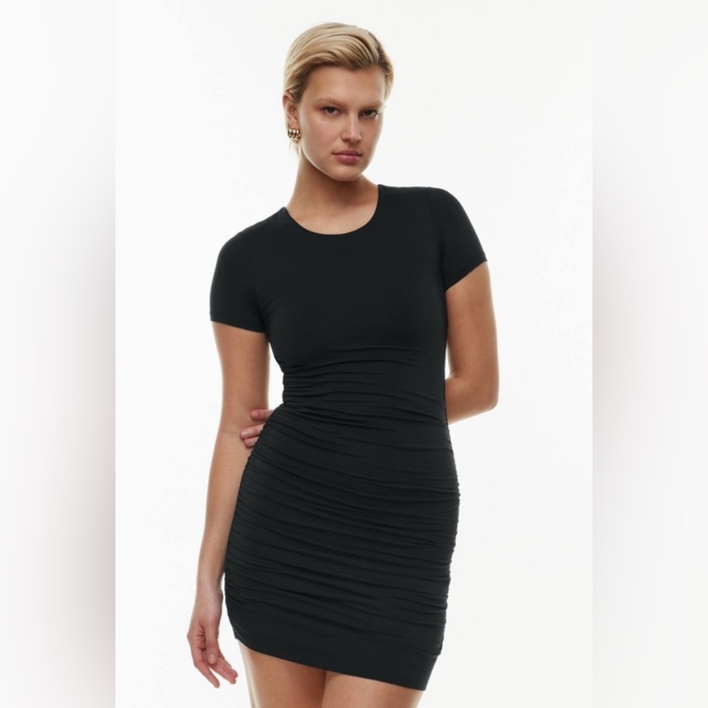 Aritzia babaton contour ruched mini dress XS black